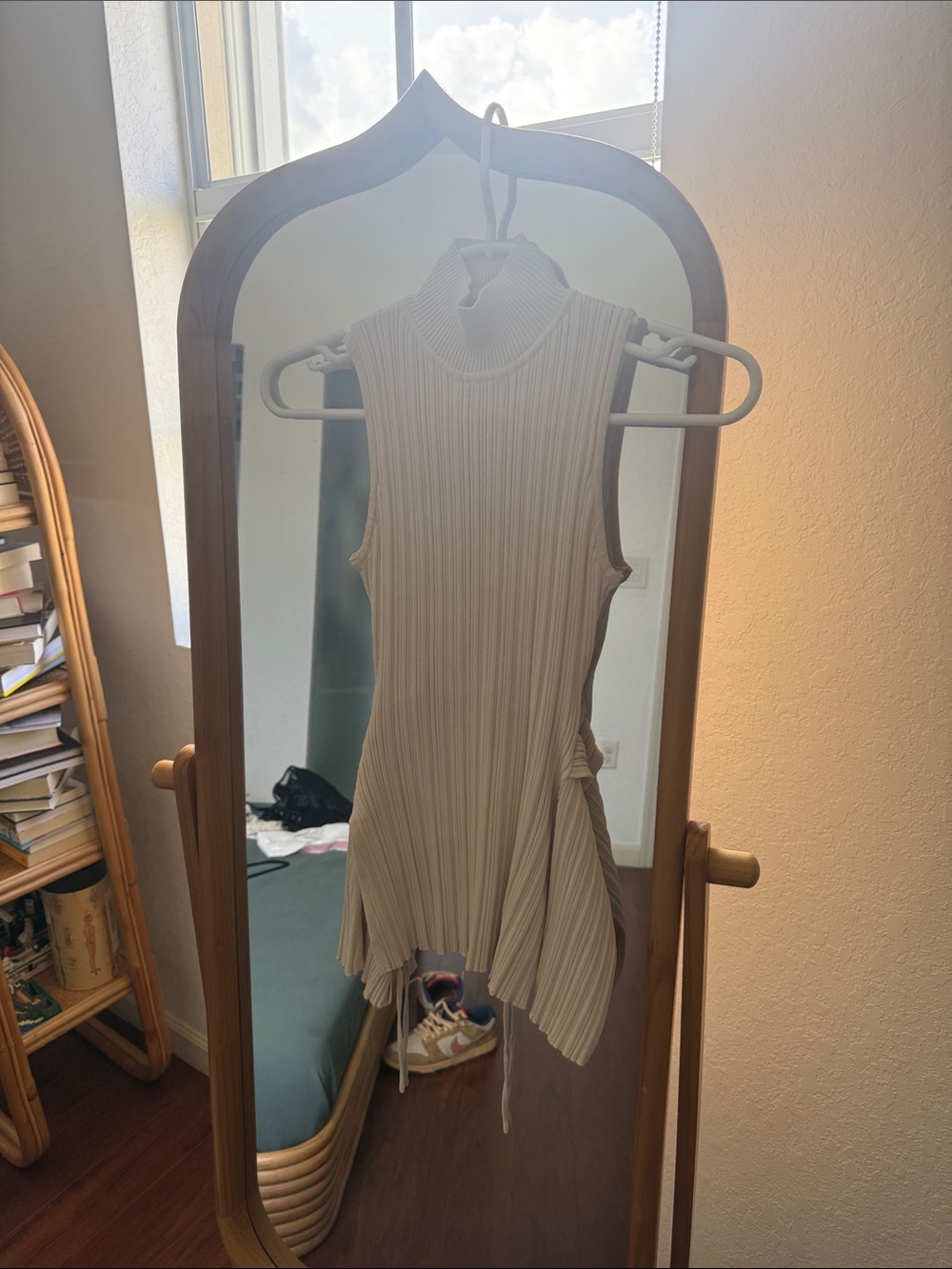 Meshki Sleeveless Ribbed Mock Neck Tank - Cream